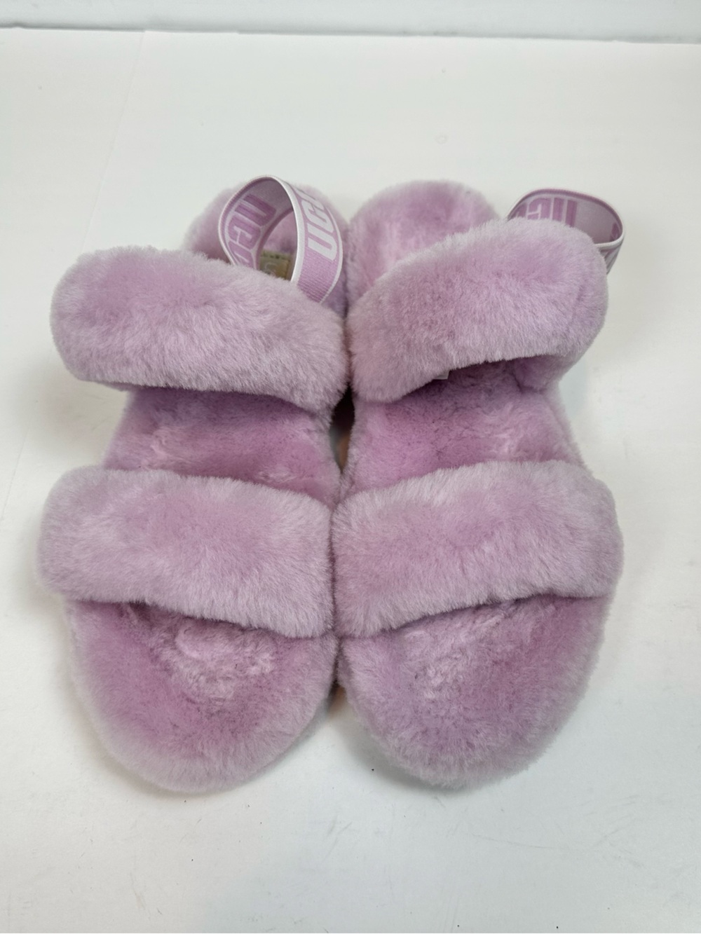 UGG Oh Yeah Lilac Bloom Sheepskin Slingback Slides Women’s 11